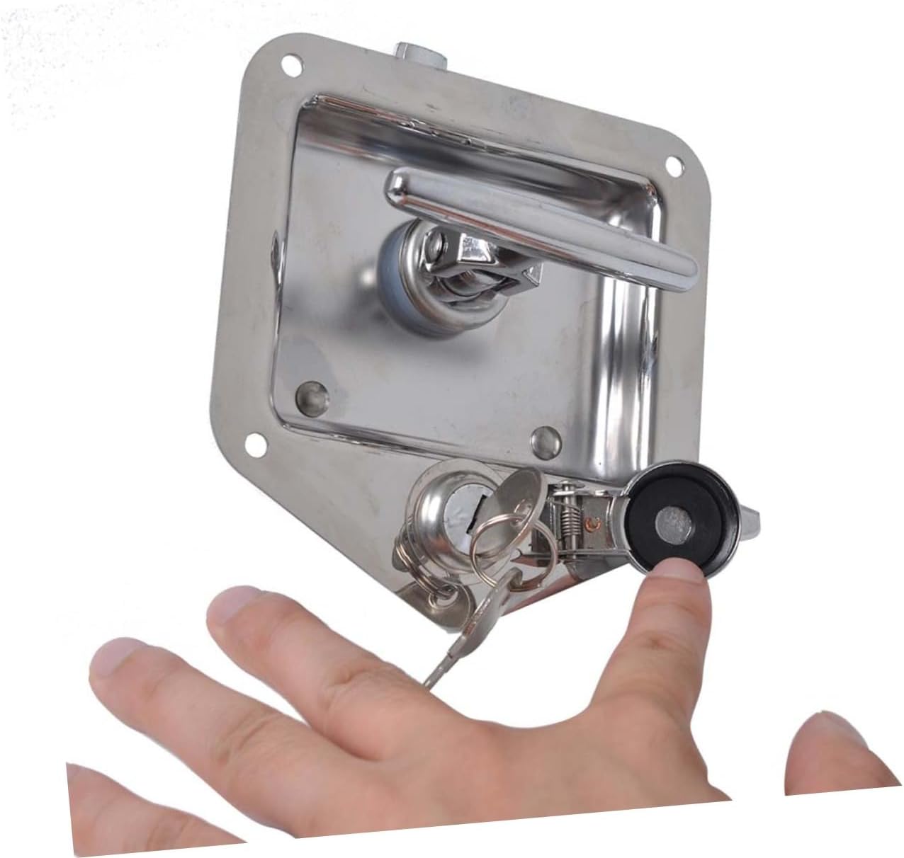 FAVOMOTO Stainless Steel Trailer Lock Box T-Shaped Handle 2 Pcs Trailer Tool Box Locks for Rv Car Accessory