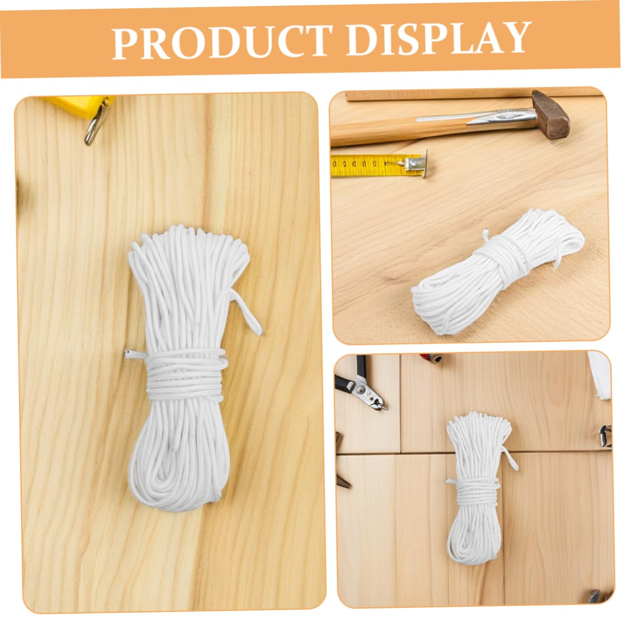 Corda in Nylon Bianco 6mm X 30m, 2 Pezzi per Stendibiancheria | Uso Esterno e Viaggi, Semplice da Annodare e Sciogliere, per Progetti Creativi e Fai da Te