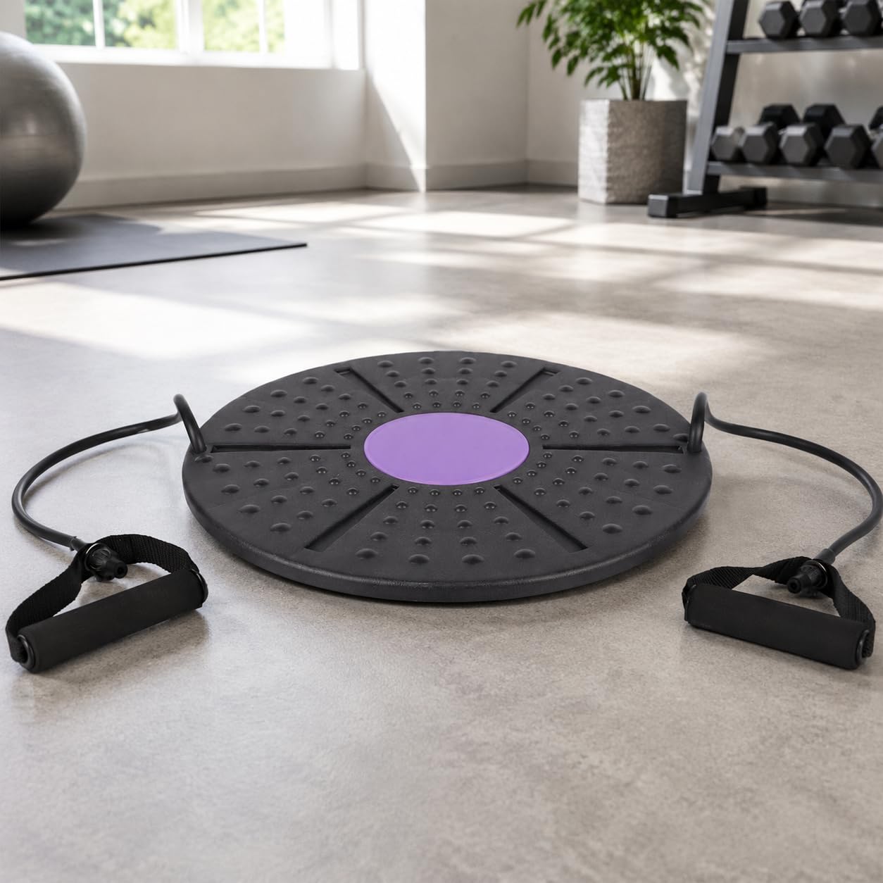Balance Board Allenamento Pedana Equilibrio Tavola Stabilità con Maniglie Rivestimento Antiscivolo in Polipropilene per Controllo Del Corpo Adatto per Uso Domestico Allenamenti in Palestra