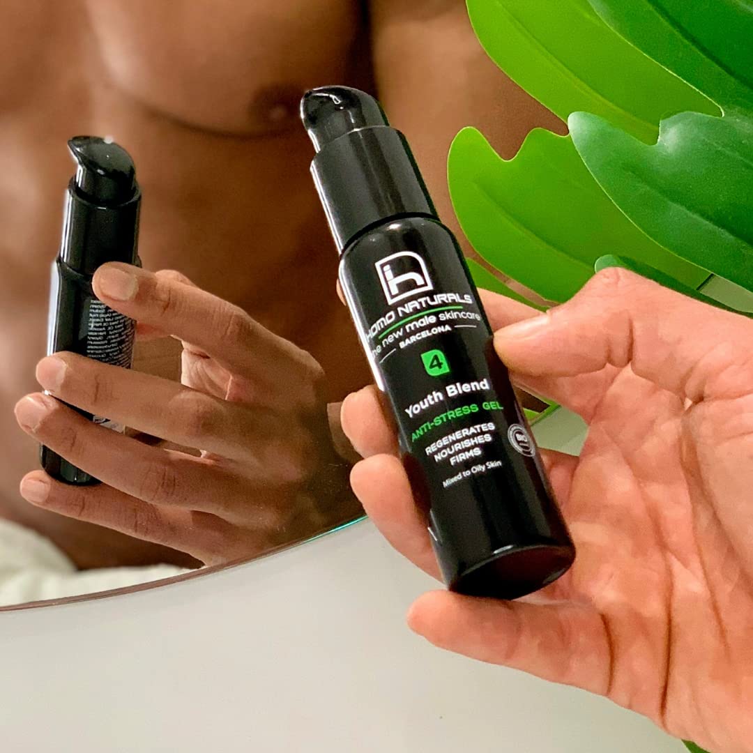 Homo Naturals Detergente Viso + Gel Antirughe - Set Regalo per Uomo - Cosmetici Maschile - Regali Uomo - Trattamento Viso 100% Naturale e Bio