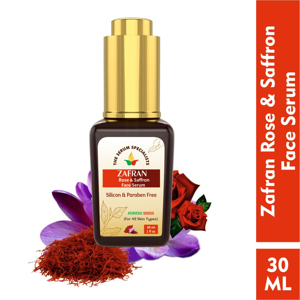 Image of Zafran Face Serum - Brightening & Complexion Enhancing | Secret of Beauty | All Skin Types | Premium Formulation | 100% Pure from Himalayas - 30ml