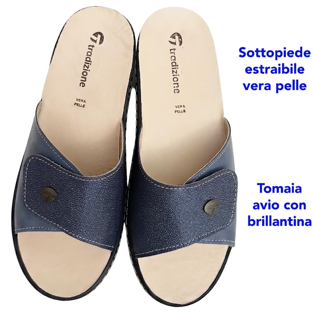 Chanclas sanitarias mujer de empeine ecopiel brillante Melany cómodas plantilla extraíble recubierta piel auténtica