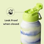 BOTTLE BOTTLE 32oz Insulated Water Bottle Stainless Steel Sport Water Bottle with Straw Dual-use Lid Design for Gym with Pill Box (Mist)