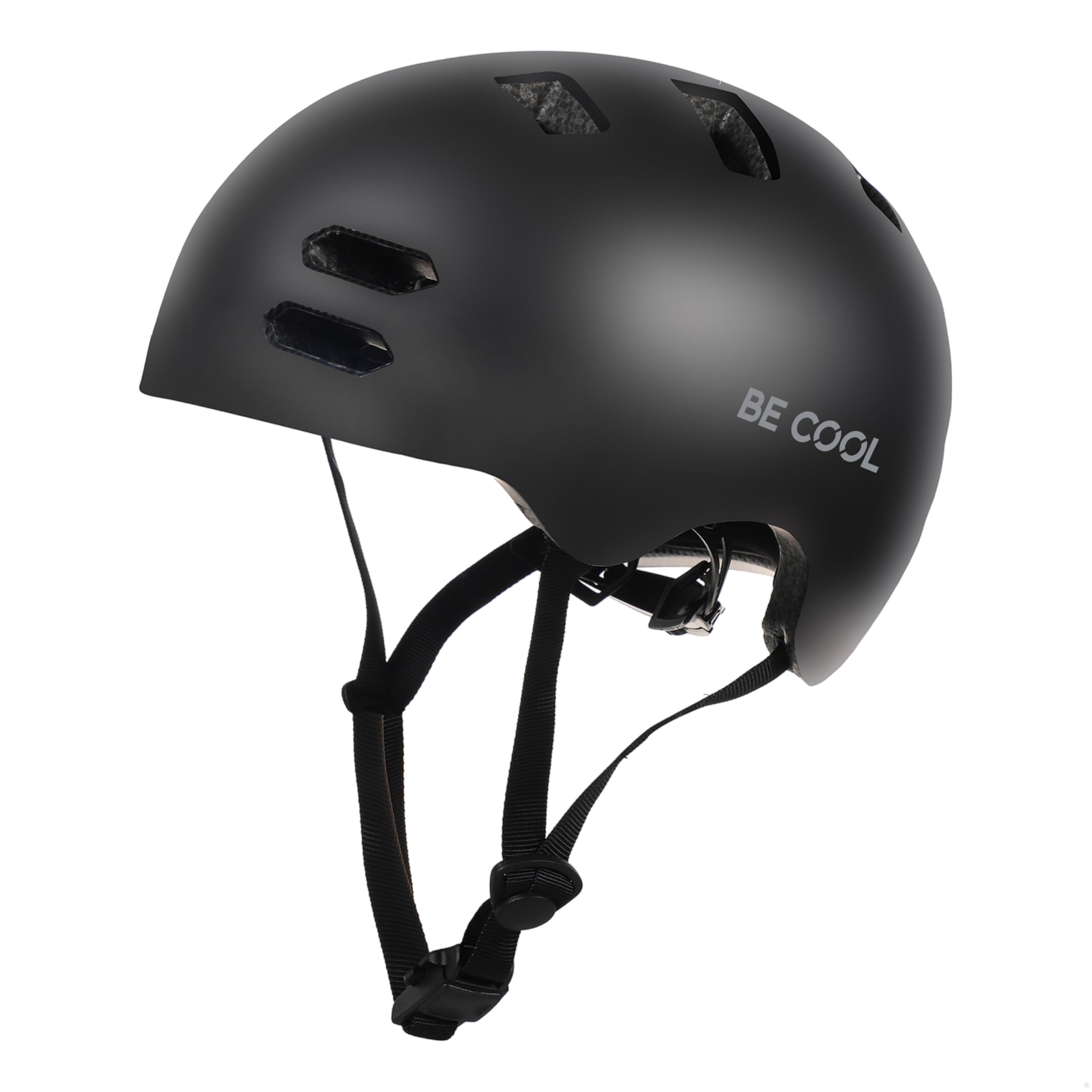 Be Cool Unisex młodzieżowy kask rowerowy dla dzieci, czarny, S