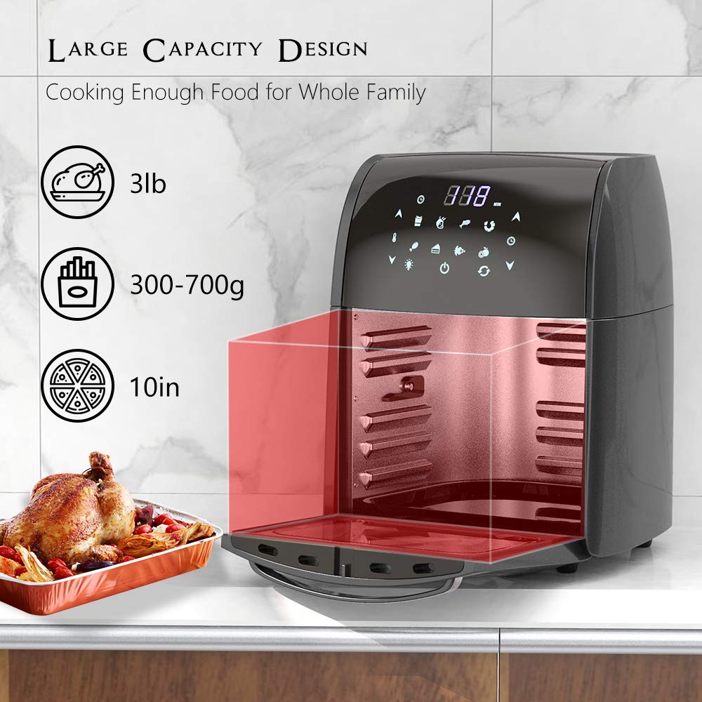 10L Large Capacity Air Fryer, Digital Air Circulation Fryer Oil Free