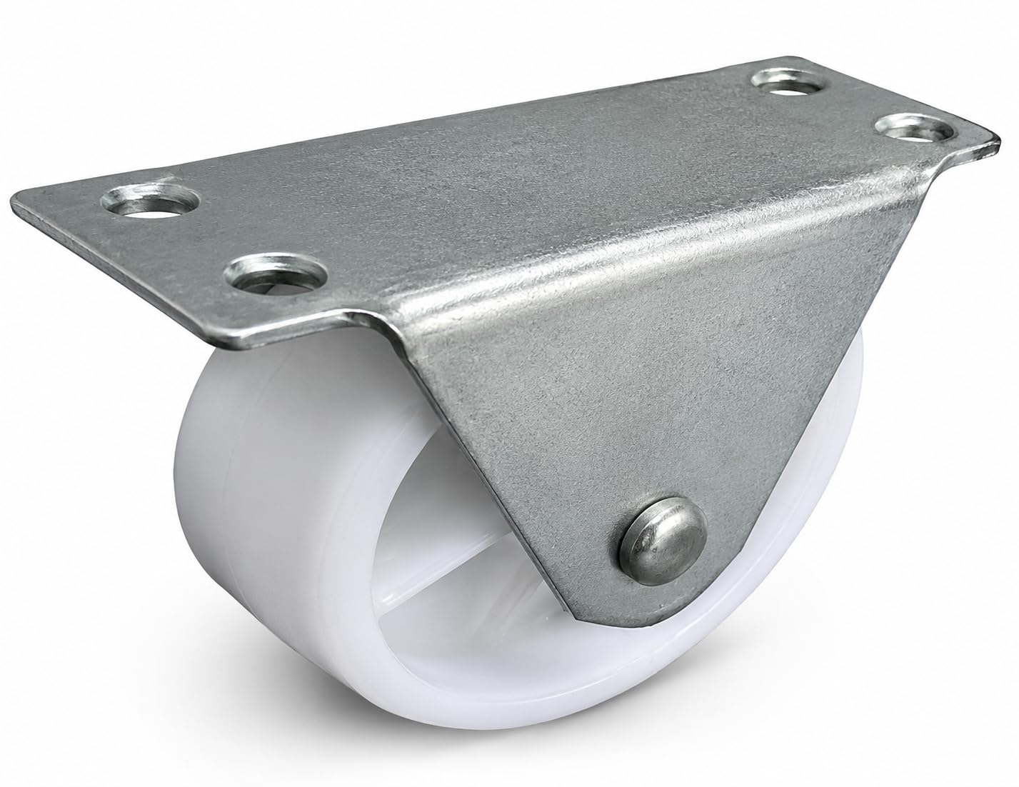 MOHAN Fix Castor Nylon 32mm Steel Mounting Plate Pack of 5 | White Nylon Wheel, 4-Hole Top Plate, Rigid Fixed Wheel, 20 pcs per Set, Furniture Caster-image-28