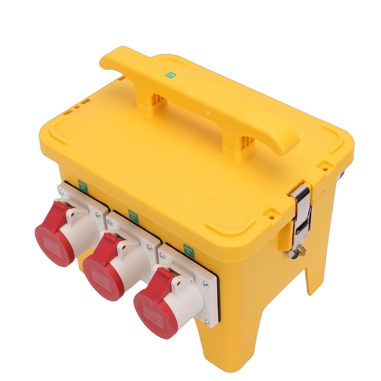 Generic Scatola di Distribuzione Elettrica Portatile con 3 Prese CEE 3P 3 CEE 4P Femmina per Cantiere Industriale Giardino, ABS, PC
