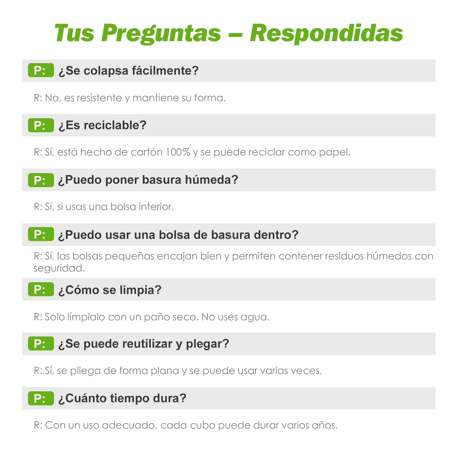 Set de 6 Papeleras de Cartón – Cubos de Basura Plegables, Reciclables, Sin Plástico y Reutilizables para Niños – Pequeñas Basurero para Dormitorios, Salas de Juegos, Habitaciones Infantiles (12L)