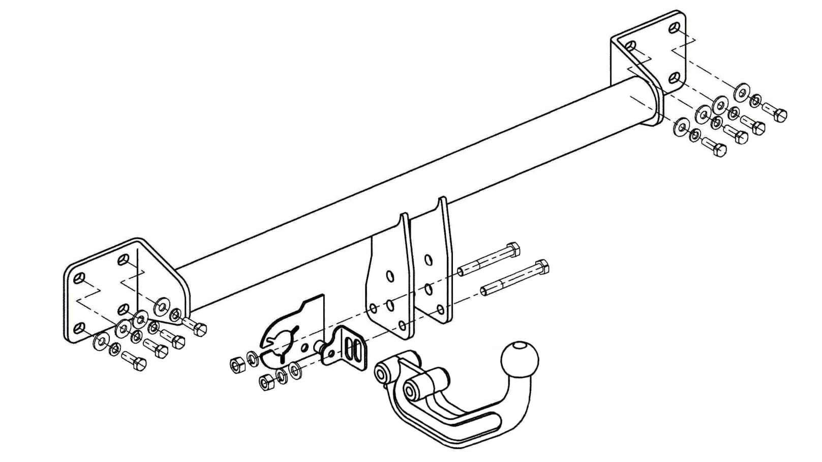 Gancio di traino estraibile per BMW 5 E60 Berlina 2003-2010 + kit el. 7-poli