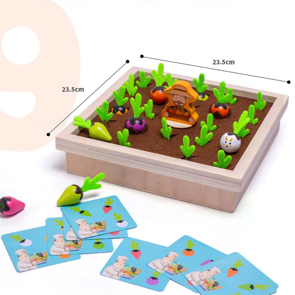 Jeu de mémoire et d'association des légumes en Bois Montessori