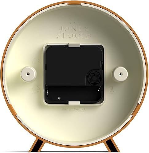 Miniatura 7 de JONES CLOCKS Reloj de escritorio Venus  Diseño redondo moderno  Amarillo mostaza  Elegante aspecto retro para estante, mesa, mantel o mesita de noche