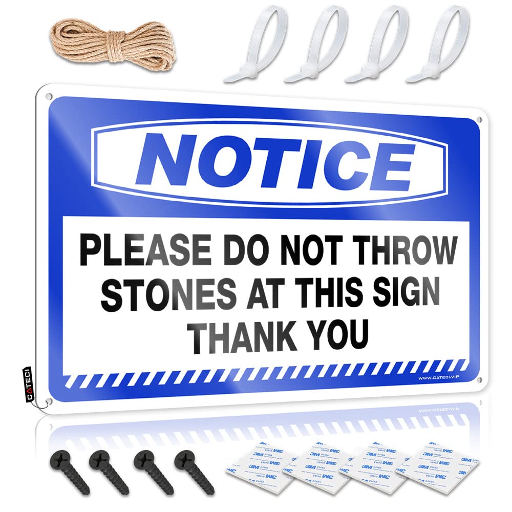 Mwfkkaddb One Color Bar Signs For Home Bar Decor Notice Please Do Not Throw Stones At This Sign - Thank You Tin Sign Pool Zone Tin Sign Bar Metal Tin Sign(20X30cm)