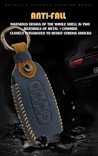 Miniatura 8 de ontto Leather Key Fob Cover Car Key Holder Case Fit for Nissan Ariya Pathfinder Kicks X-Trail Rogue 8 Gen New Teana 2023 2024