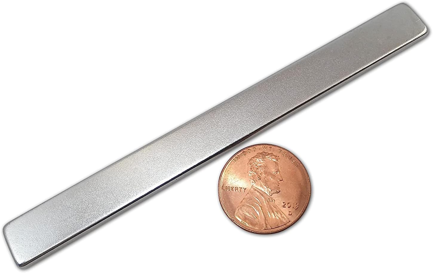 Rectangular Bar Neodymium Magnet, 3.93" x .39" x .12" Inches - 10 lbs. Pull