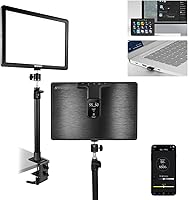 Vista 15 de NEEWER 25W 12.9" Luz Clave de Transmisión con Soporte de Escritorio/Control Remoto 2.4G/Transmisor USB, Control de APP para PC/Mac 2300Lx/0.5m