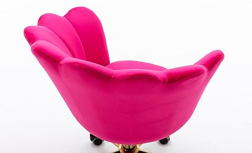 Miniatura 9 de ZOBIDO Cómoda silla de trabajo para la oficina en casa con ruedas, bonita y moderna tapizada de terciopelo con respaldo de concha, silla de