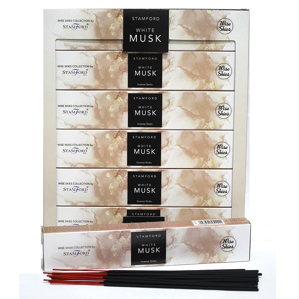 Incense Sticks Gift Pack of 6 - Stamford Wise Skies Premium Perfume Incense Fragrances Joss Sticks (White Musk)