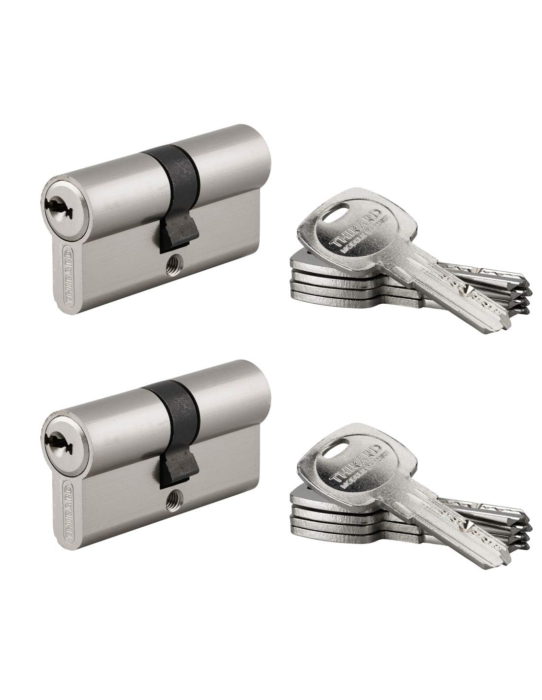 THIRARD Cylindre de Serrure Trafic 6, 30 x 30 mm, S'entrouvrant, Lot de 2