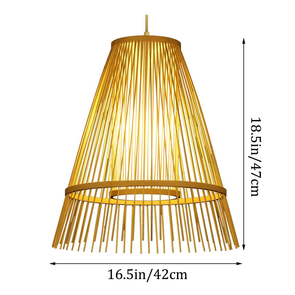 OnlyZoo Lámpara colgante E27 de estilo japonés, lámpara colgante moderna y sencilla, lámpara colgante de bambú, lámpara colgante retro para sala de estar, tatami, restaurante, cafetería, casa de té,