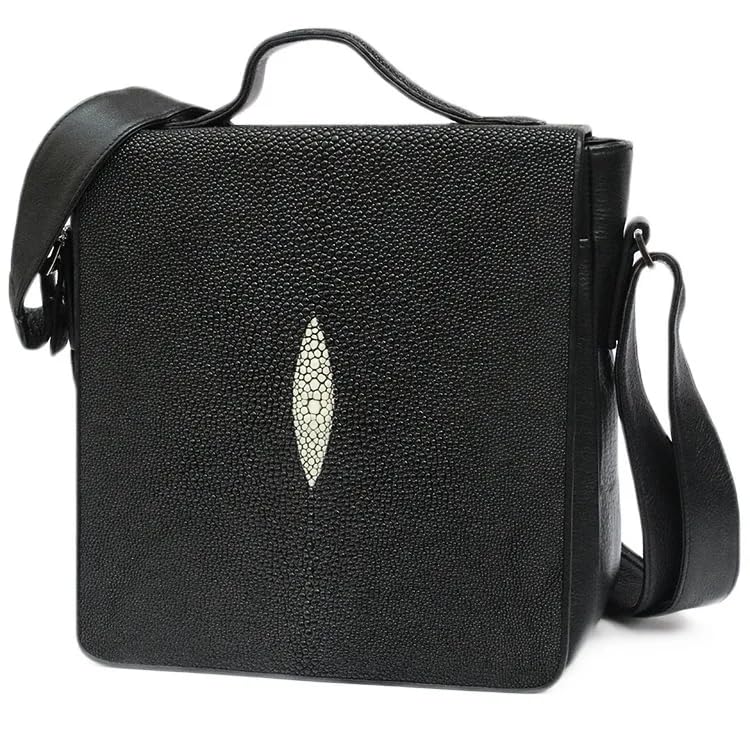 Handtasche aus echtem Stingray-Leder, kleine Klappe, Handtasche, echtes Skate-Haut, einzelne Kreuz-Umhängetasche, für Herren