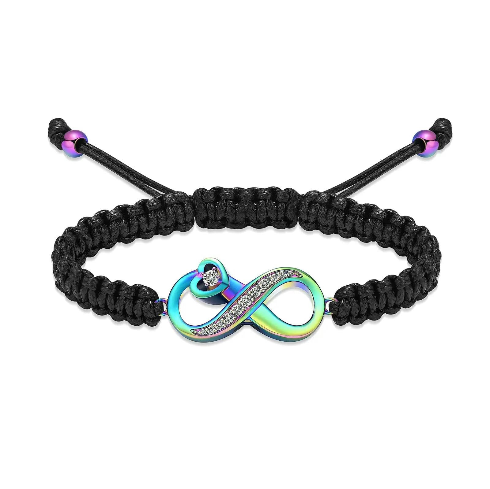 Bracelet urne funéraire en cristal et acier inoxydable pour cendres