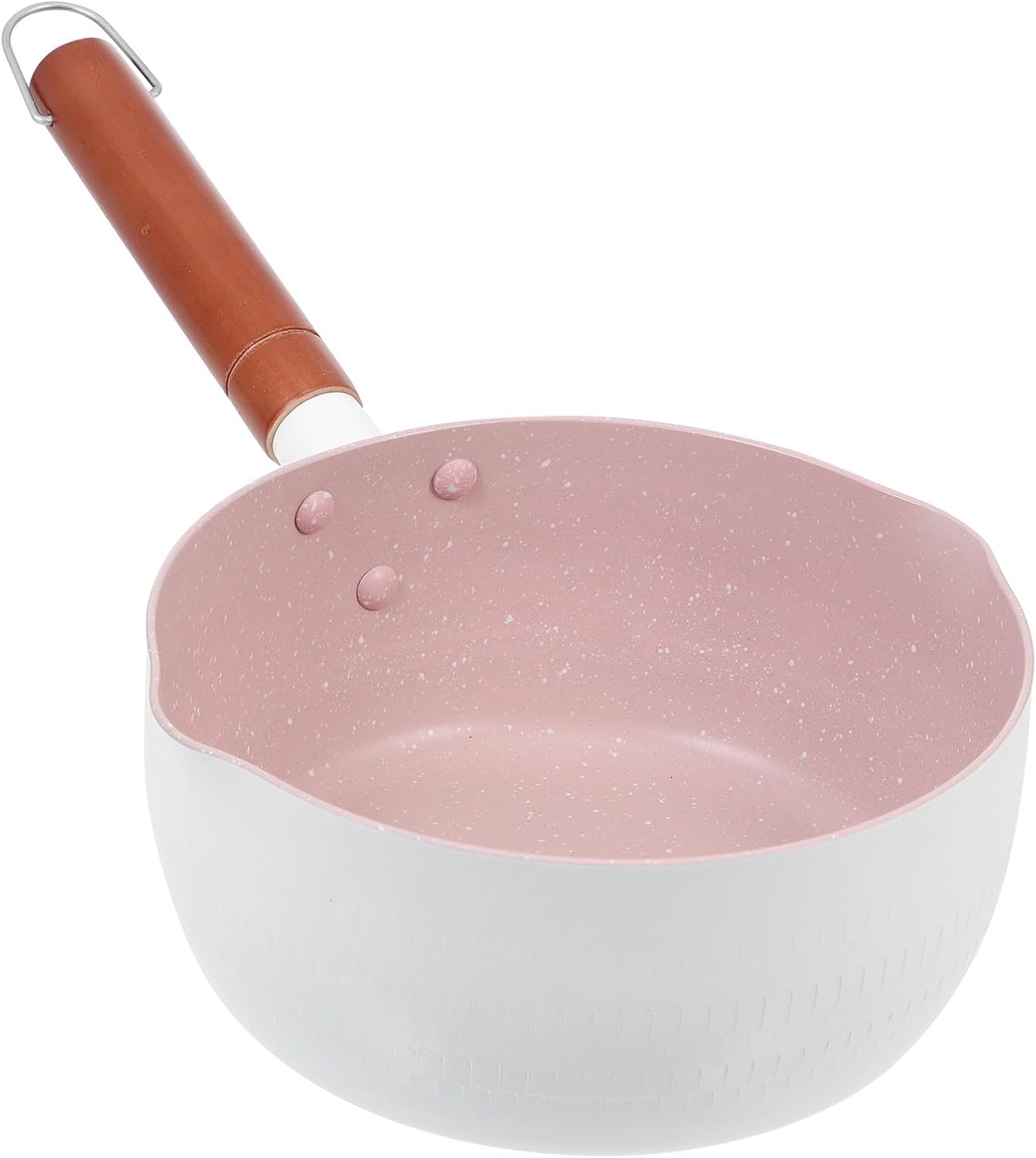 Aluminium Saucepan Food Pot 20cm White Maifan Stone Coating Milk Cooking Pot for Stove Top Household Soup Cooking