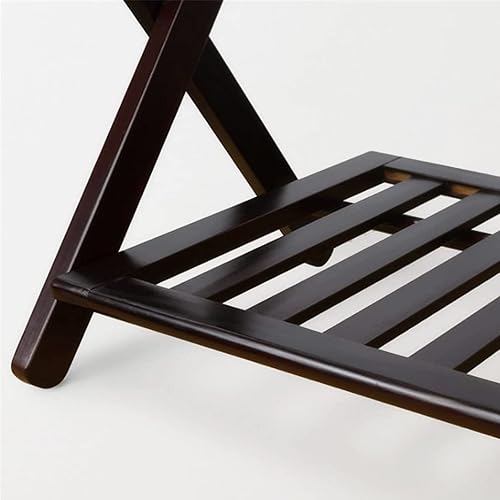 Miniatura 4 de Smart FENDEE Soporte de maleta de madera totalmente ensamblado, portaequipajes plegables con estante para zapatos, soportes de equipaje resistentes,