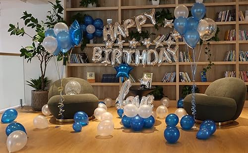 Ipartycool 78Pcs Birthday Party Decorations, 3D Foil Happy Birthday Banners, Rose Petals, 32In Love Balloon, 12Pcs Star Balloon, 52Pcs Latex Confetti Birthday Balloons For Adults Women Men Boy 2S-B #TOP6
