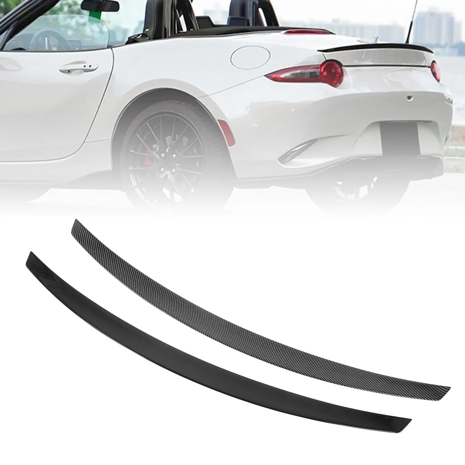Tylny spoiler bagażnika samochodu rozszerzenie tylne skrzydło Lip Tuning pasuje do Mazda MX-5 Miata ND 2016-2022 (po czerwcu 2016 r.) Spoiler dachowy(Carbon Fiber Style)
