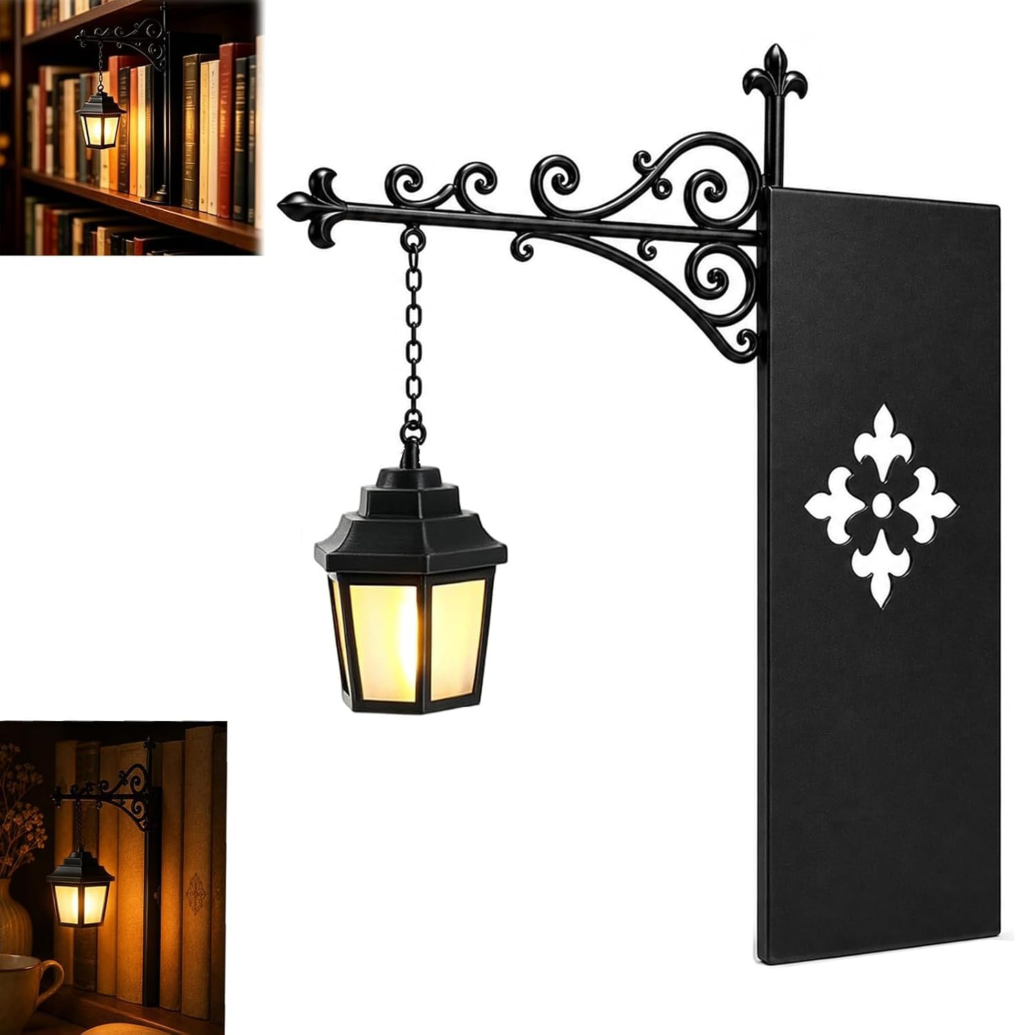 YERFFZE Compact Bookshelf LED Lamp, Warm Glow Reading Light for Home Library and Cozy Study Corners, Vintage Style Decor Gift for Book Lovers