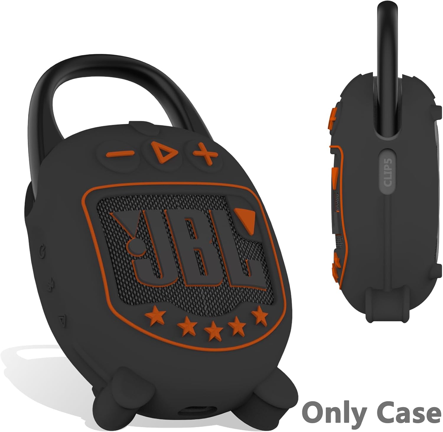 JCHPINE Hard Case and Silicone Cover for JBL Clip 5 Ultra Portable Bluetooth Speaker Accessories, Soft Silicone Case for JBL Clip 5 Speaker Stand Up Holder (Black) - Image 7