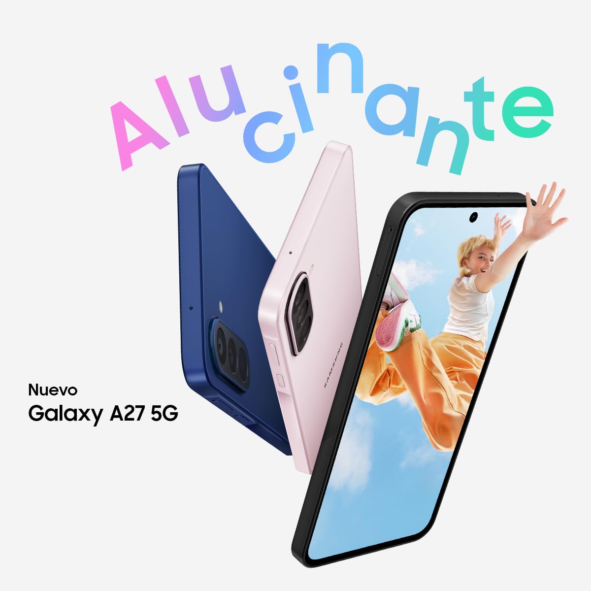 Samsung Galaxy A27 5G 128GB Teléfono Móvi con IA, Azul, Garantía 3+1 Años | Circle to Search, Borrador de objetos, Transcripción de voz, 3 Cámaras, IP64, Batería 5000 mAh, 6x OS upgrades