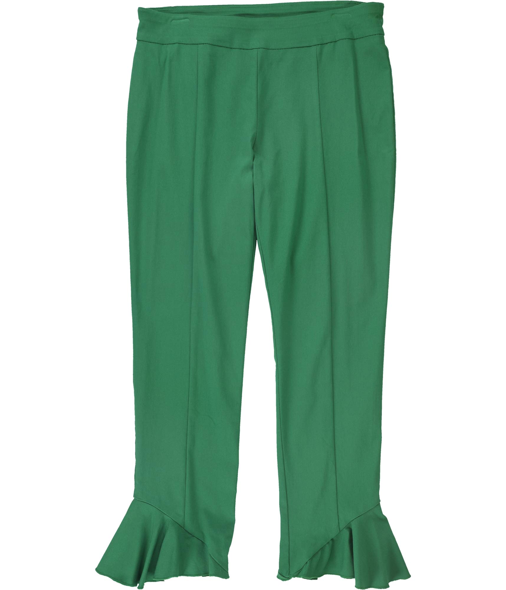 I-N-C Womens Ruffle Hem Casual Cropped Pants Green 8