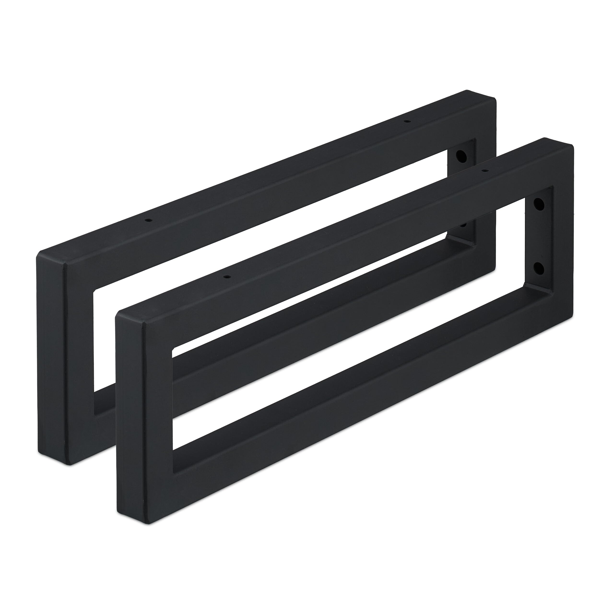 Relaxdays Lot Pratique de 2 Supports rectangulaires pour étagères murales, en Acier Robuste, 50 cm, Noir