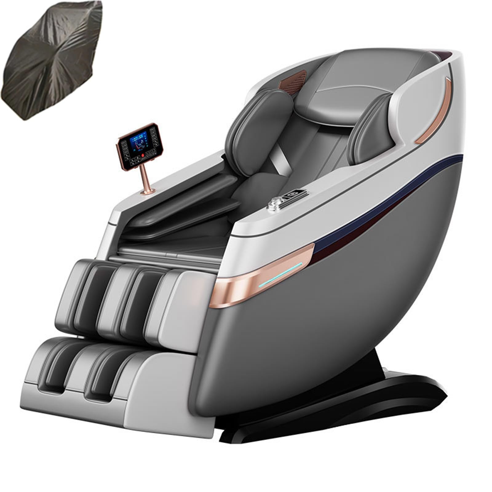 Sillón De Masaje 4D, SL Doble Orbita Reclinable Premium Calefactado Gran Masaje Totalmente Automático Conexión Bluetooth Oficina(Gray)