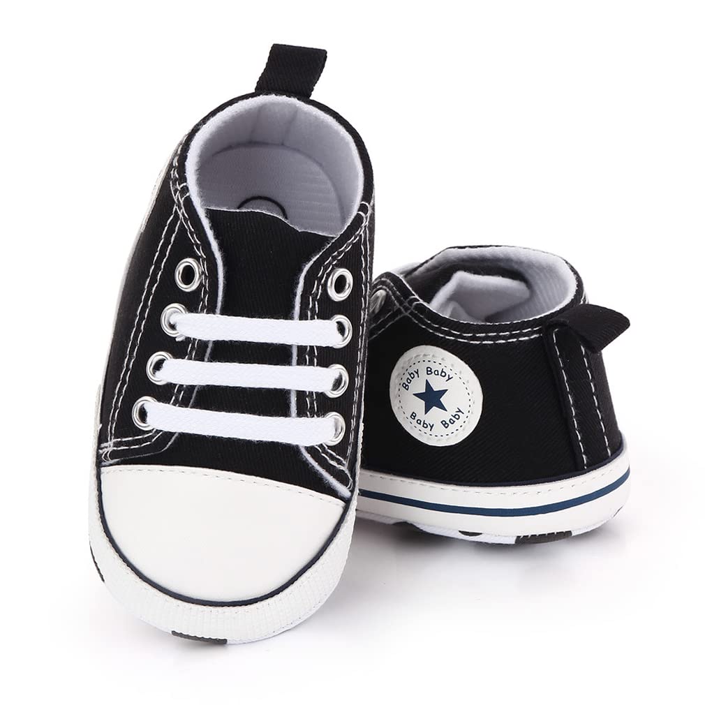 Lauflernschuhe Baby rutschfeste und atmungsaktive 0-18M Canvas-Schuhe mit weicher Sohle für Jungen und Mädchen