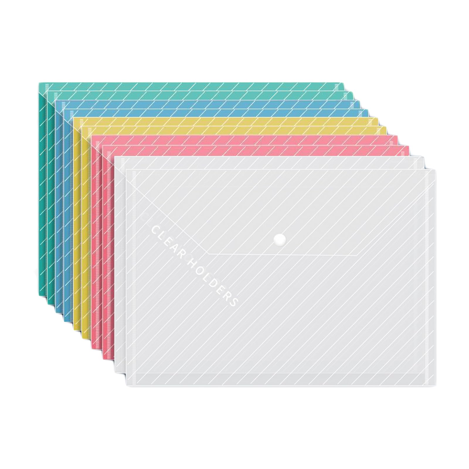 5 Assorted Color A4 Popper Wallets