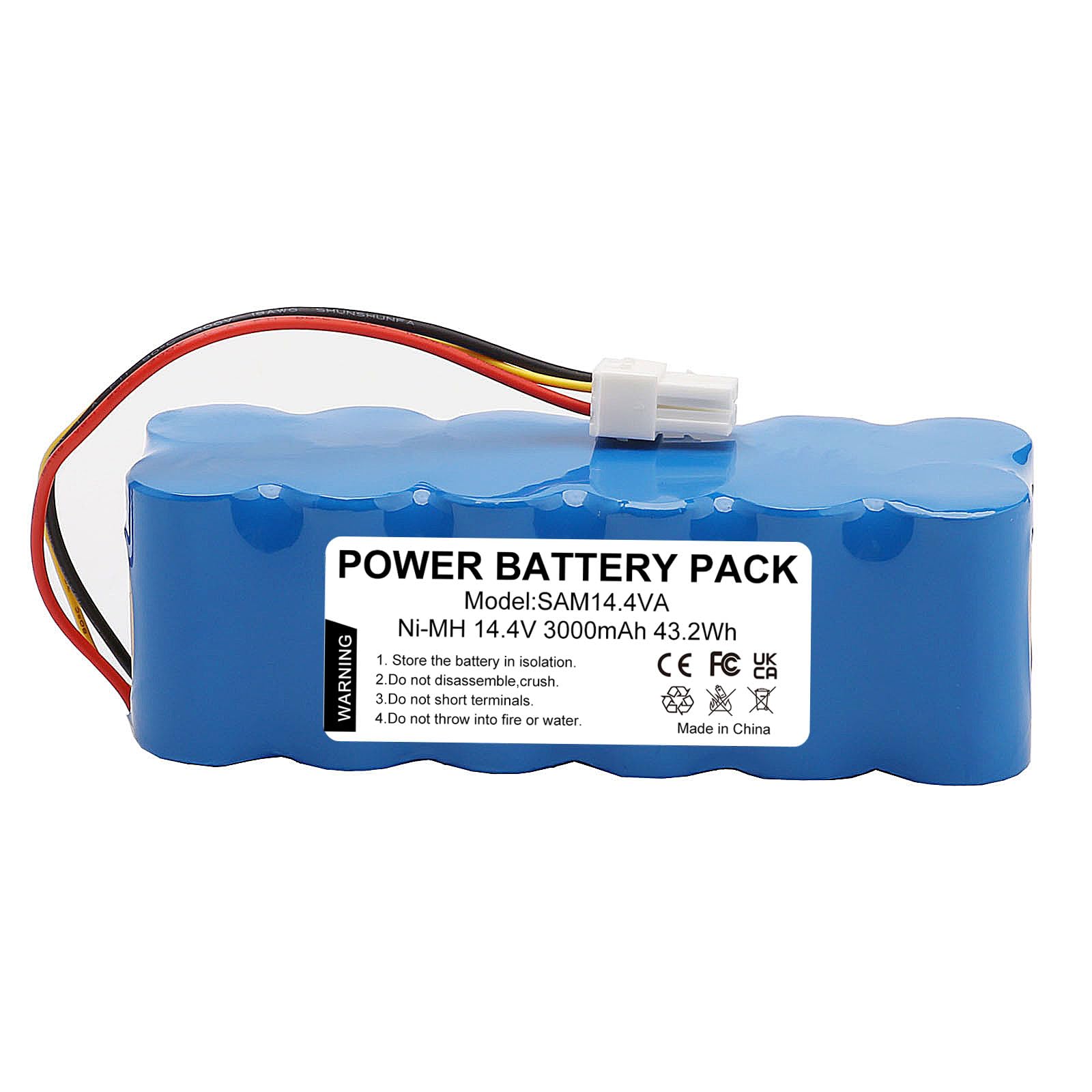 Batteria di Ricambio Ni-MH 14.4V 3000mAh per Samsung Navibot Serie SR - Compatibile con SR8850, SR8855, SR8877, SR8895, SR8849 Robot Aspirapolvere