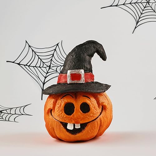 Miniatura 3 de Figuras de estatua de decoración de mesa de Halloween para interiores, esqueleto/cabeza de calabaza, fantasma/bruja para Halloween, decoración de