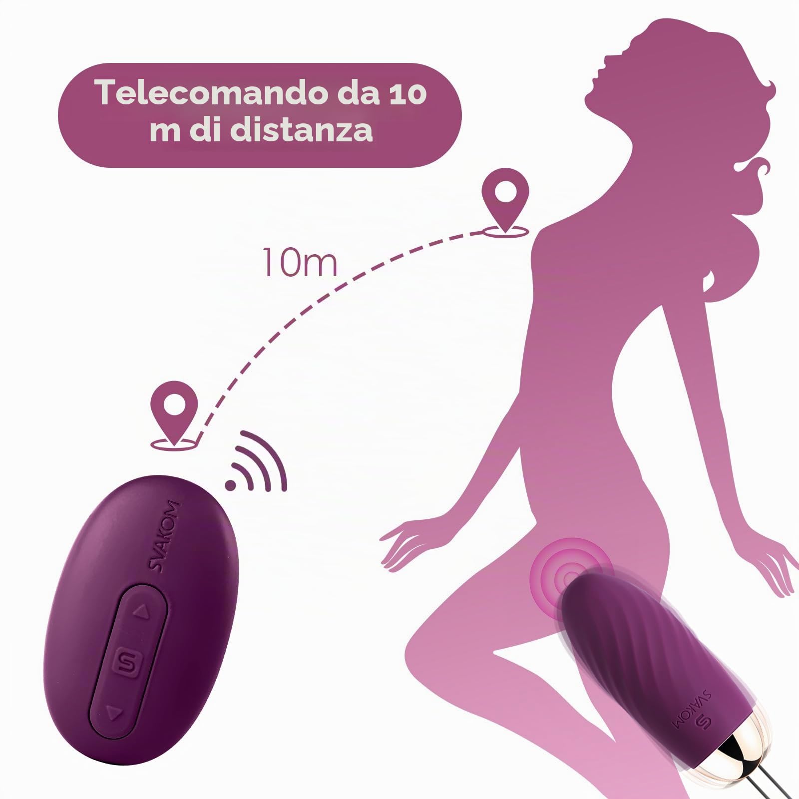 Vibratore Deluxe vibratore uovo con telecomando, set vibrante vibrante per donne clitoride punto G, vibratore anale dildo Sex Toys con 26 modalità, SVAKOM Sex Toy per la donna coppia, giocattolo