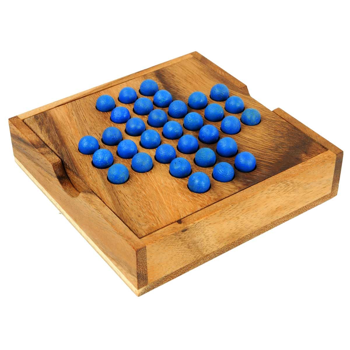 LOGICA GIOCHI Art. Solitario/Dama Cinese - Rompicapo in Legno Strategico-Matematico - 2 Giochi Strategici in 1 - Scatola Richiudibile - Serie Euclide