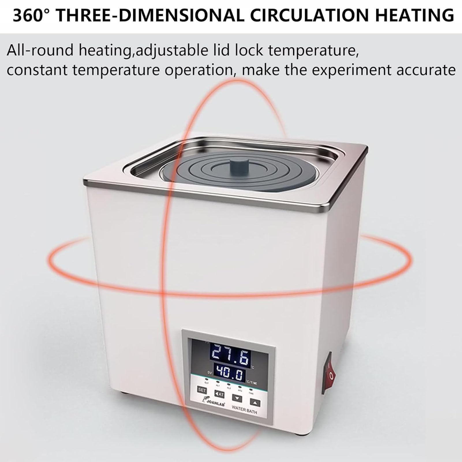 Digitales Thermostat-Laborwasserbad, Edelstahl-Innentank, Digitalanzeige, Wasserbad-Laborausrüstung und Timing-Funktion, Temperaturbereich Raumtemperatur-99,9 ℃, für Forschungszentrum