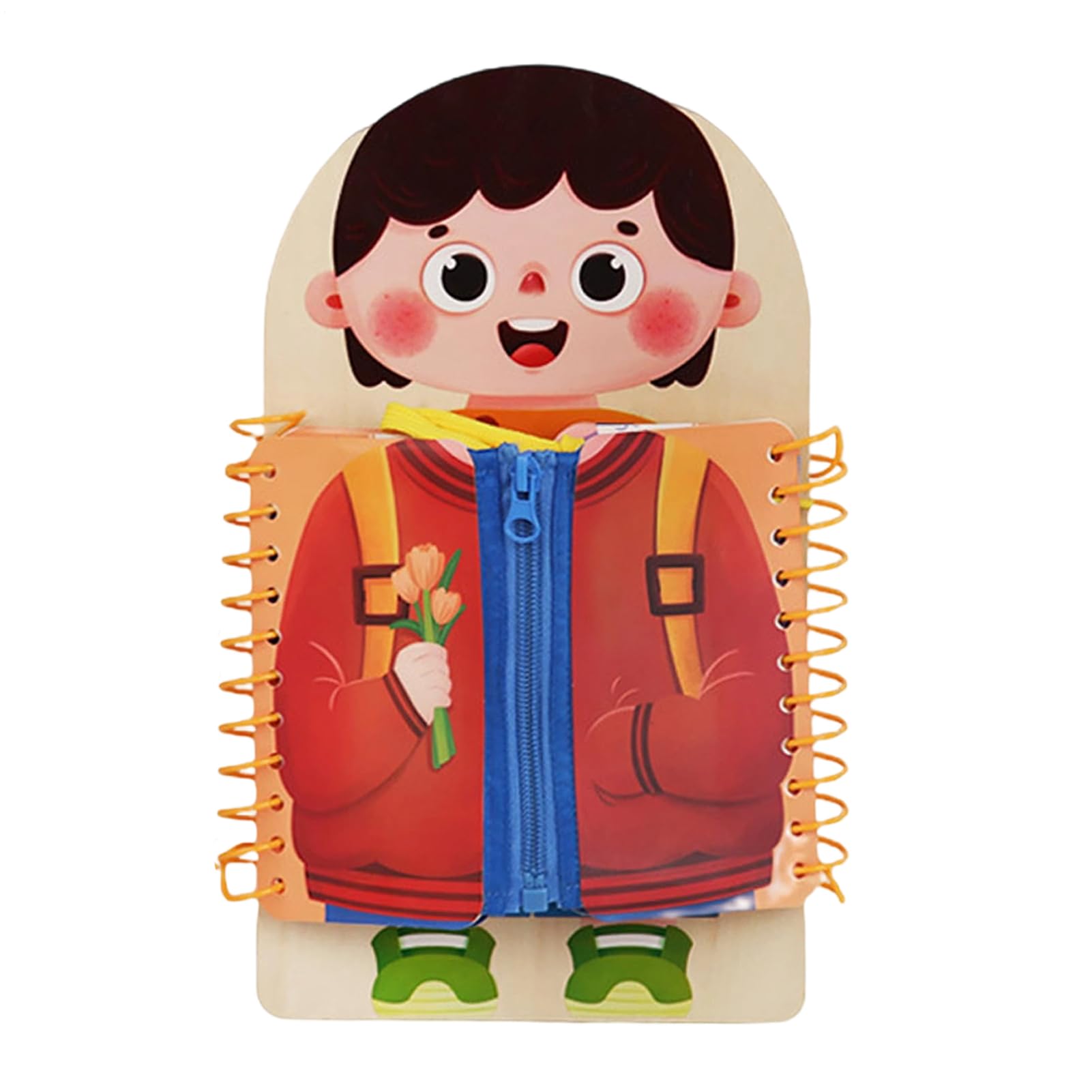 Button Board - Educational Wooden Skill Panel, Sńap Tie Button Training, Zipper Buckle Practice | Practical Learning Toy For Kids Preschool Daycare Travel Education Home Classroom Fine Motor Growth