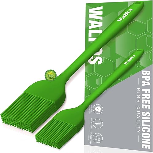 Walfos Cepillo de silicona para repostería, resistente al calor, núcleo de acero fuerte y diseño de una pieza, perfecto para barbacoa, parrilla, Walfos Cepillo de silicona para repostería, resistente al calor, núcleo de acero fuerte y diseño de una pieza, perfecto para barbacoa, parrilla,
