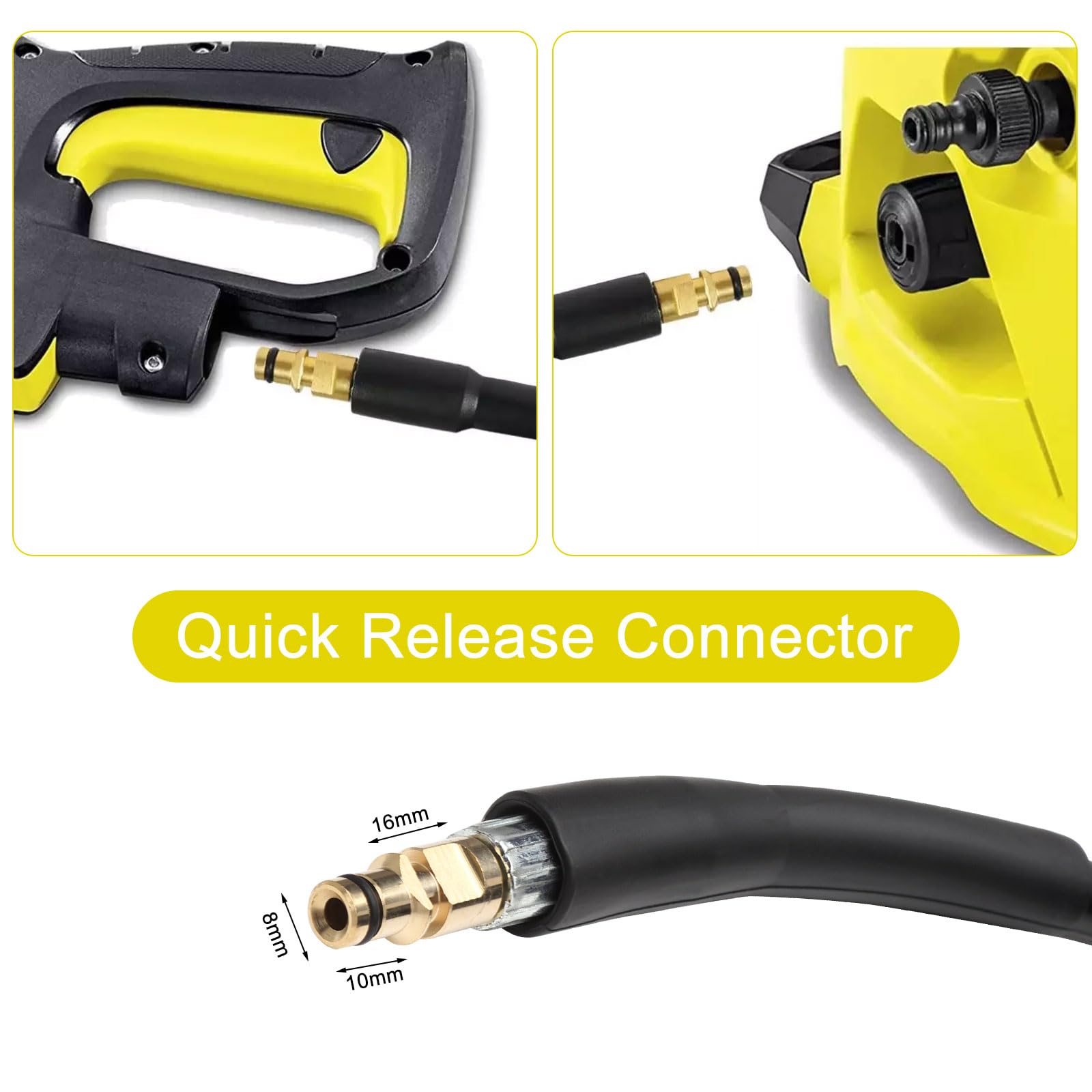 TNSLAND 10M Tubo Flessibile ad Alta Pressione per Kärcher K2 K3 K4 K5 K6 K7, Tubo Idropulitrice per Karcher Sonda Sturatubi per Idropulitrice, per Accessori Idropulitrice Karcher con Connecteur Rapide