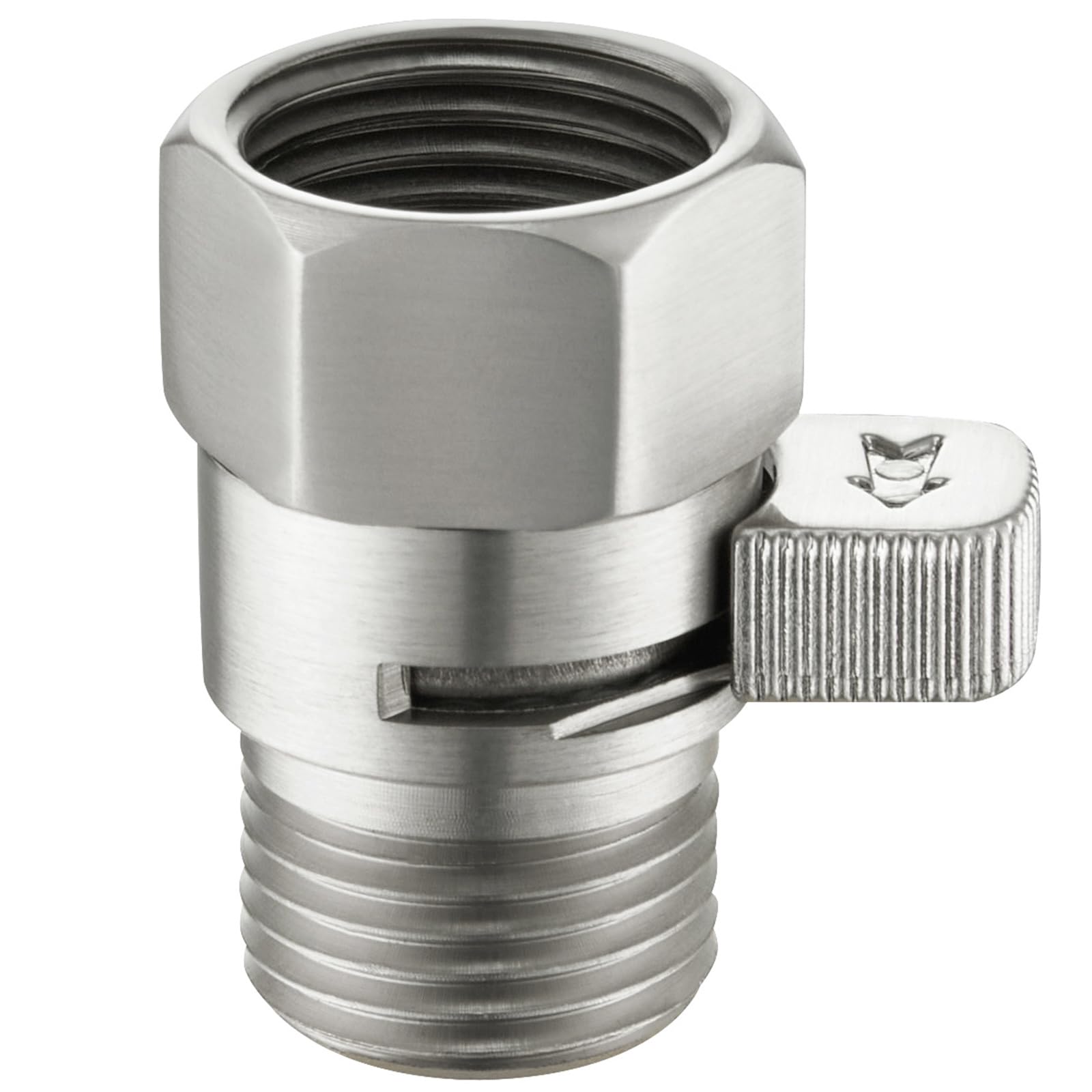Shower Flow Control Valve, Suyar Brass Water Volume Adjust Valve, Shower Head Shut Off Valve, Water Pressure Regulator for Handheld Shower Brushed Nickel