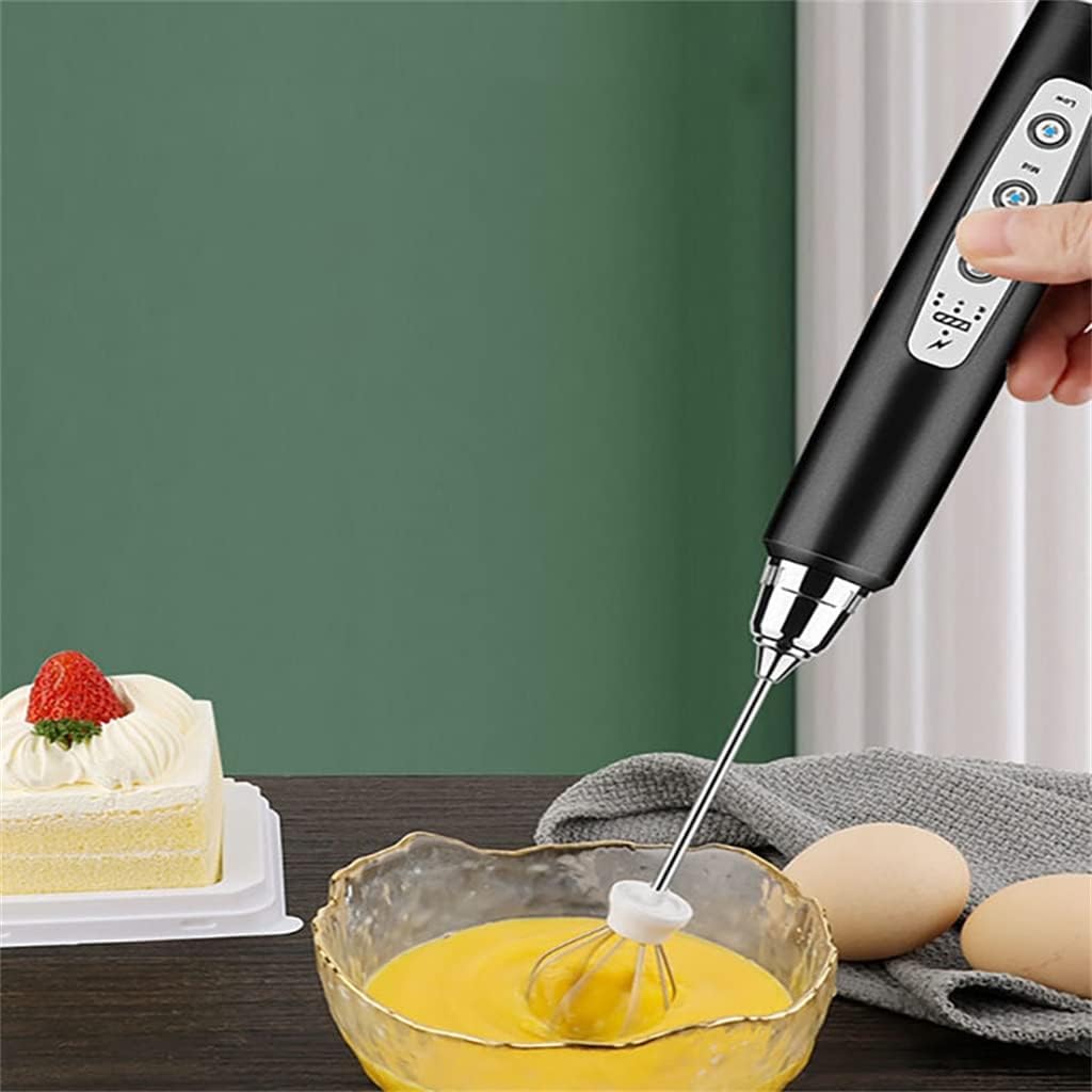3 Modes Electric Milk Frother Handheld Egg Beater USB Charger Milk Coffee Latte (Color : C Size : As the picture shows) (A As the picture shows)