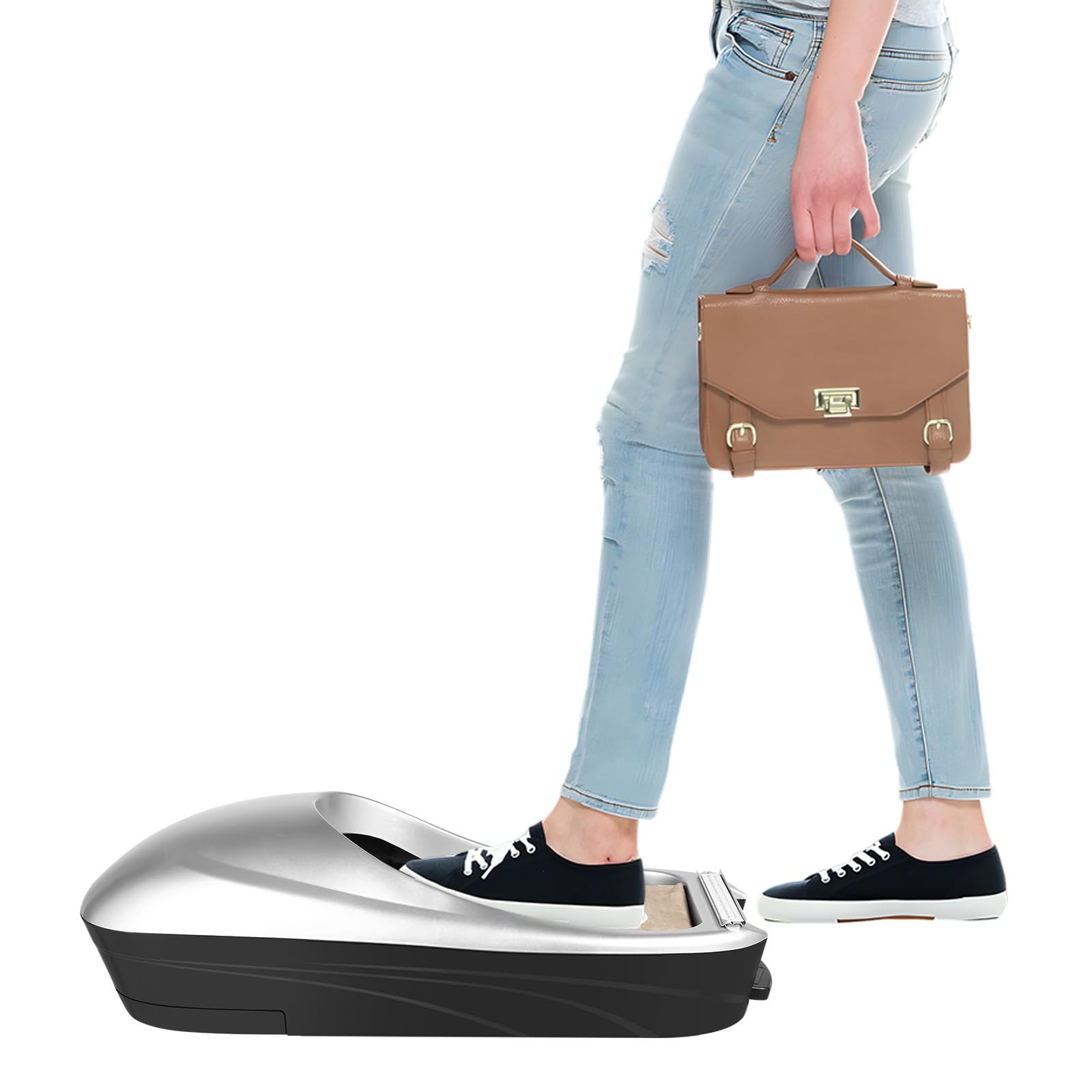 Leweiiq Automatic Shoe Cover Dispenser Machine with 1 Roll Overshoe Film Silver Kit for Home, Lab, Office, Hotel, Exhibition (B0CKQNRRCV) Amazon Price History, Amazon Price Tracker