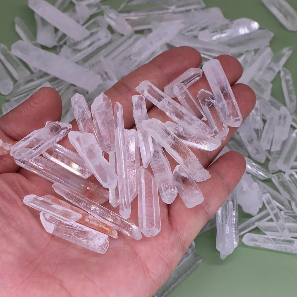 KJEBVHIRS Beautiful Clear Quartz Crystal dot Wand Stone Column Home Decoration (Size : 50g)