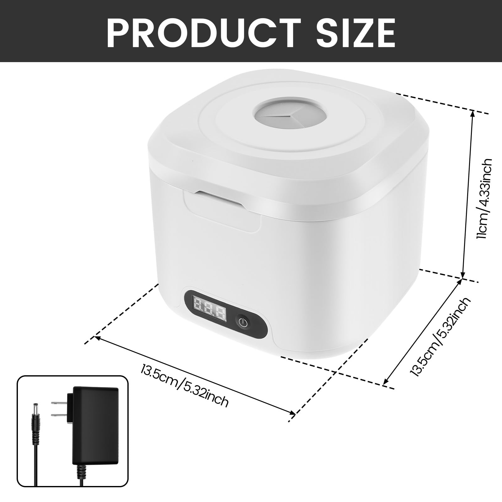 Ultrasonic Retainer Cleaner with LED Display, Dental Cleaning Pod, 4 Mode Adjustable Ultrasonic Jewelry Cleaning Machine for Dentures, Aligners, Braces, Night Guards, Jewelry